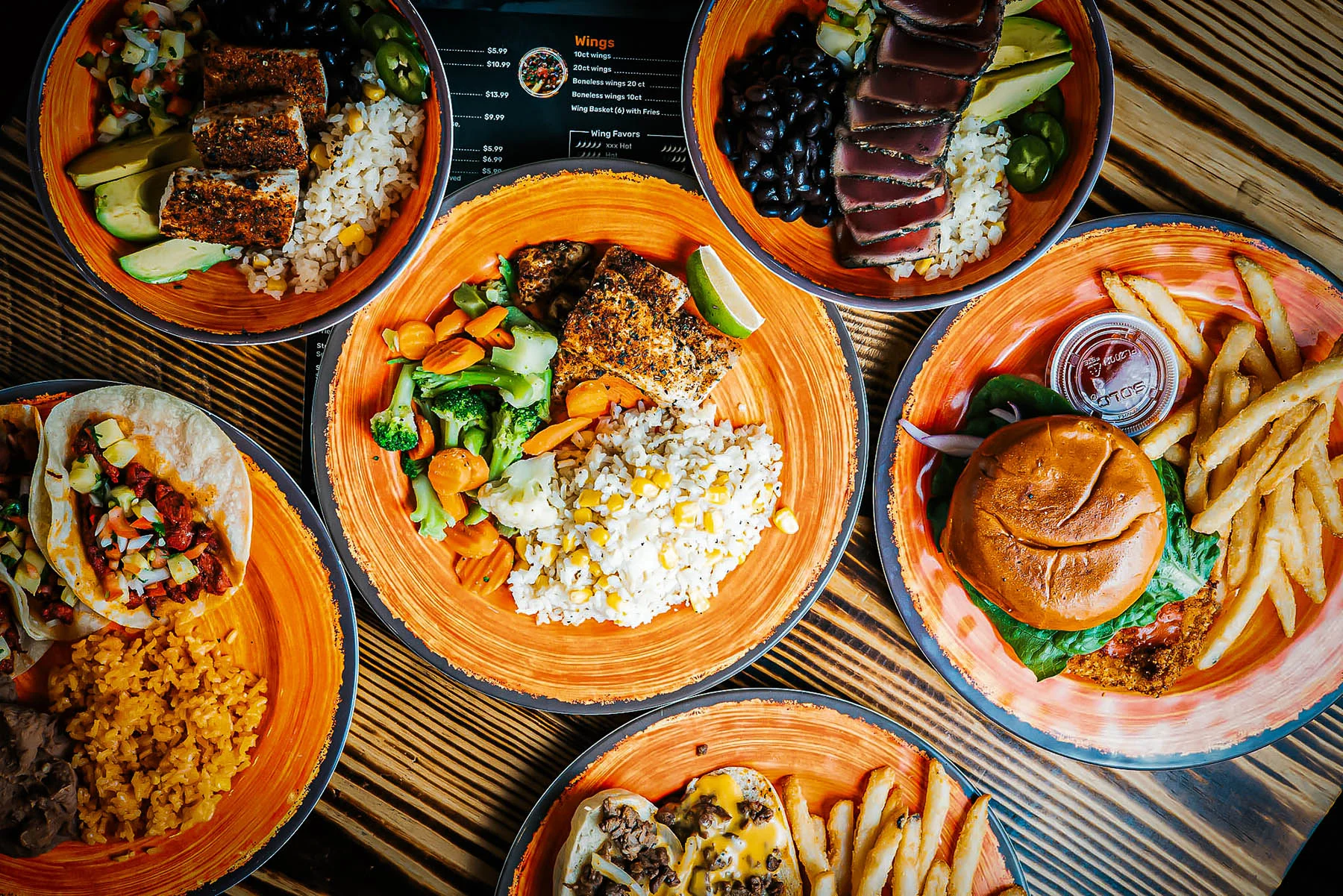 Signature burger with fries